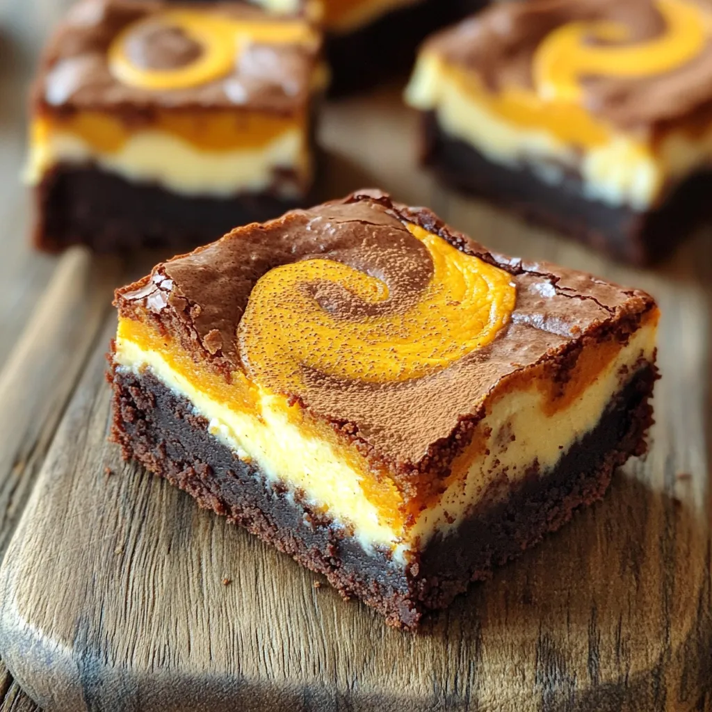 Pumpkin Cheesecake Swirl Brownies Irresistible Delight