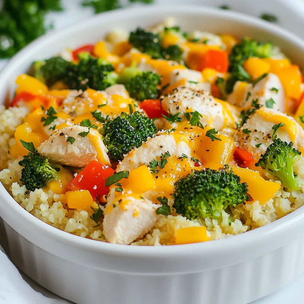 Healthy Chicken Cauliflower Rice Casserole Delight