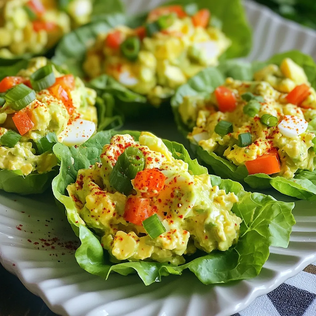 Avocado Egg Salad Lettuce Wraps Light and Fresh Meal