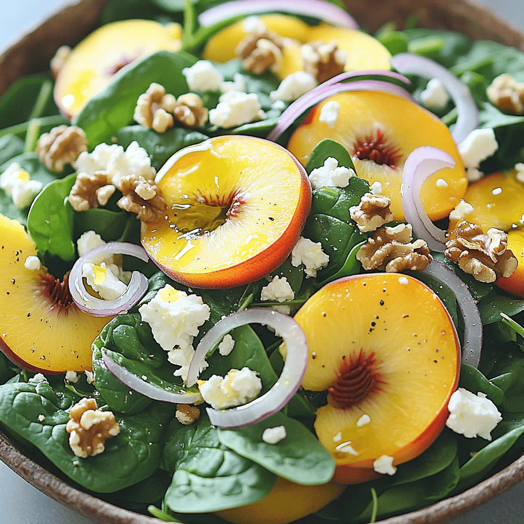 Peach Spinach Salad Refreshing and Simple Delight