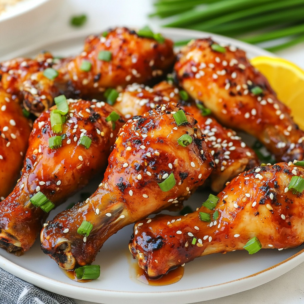 Sriracha Honey Glazed Chicken Drumsticks Delectable Delight