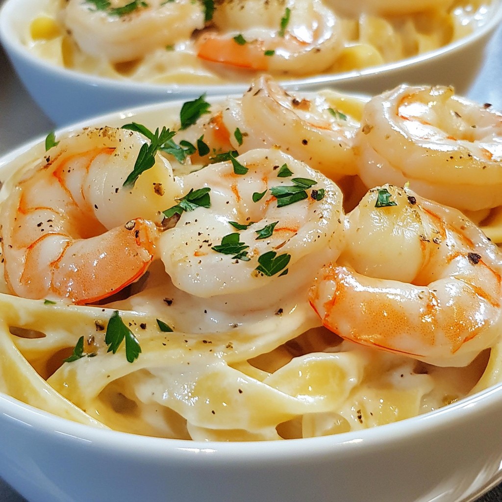 Garlic Shrimp Alfredo Tasty and Creamy Delight