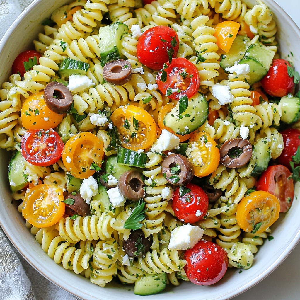 Green Goddess Greek Pasta Salad Vibrant and Flavorful