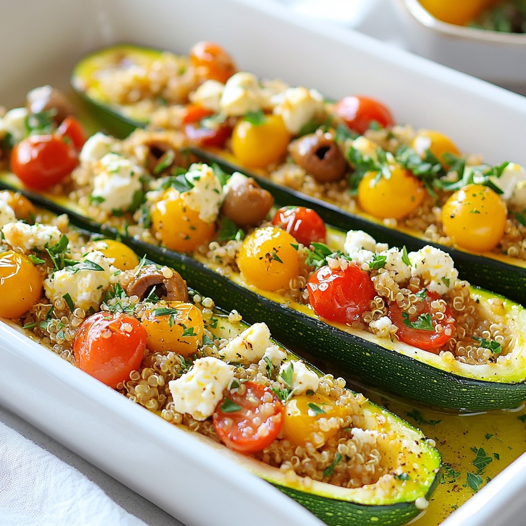 Mediterranean Stuffed Zucchini Boats Flavorful Delight