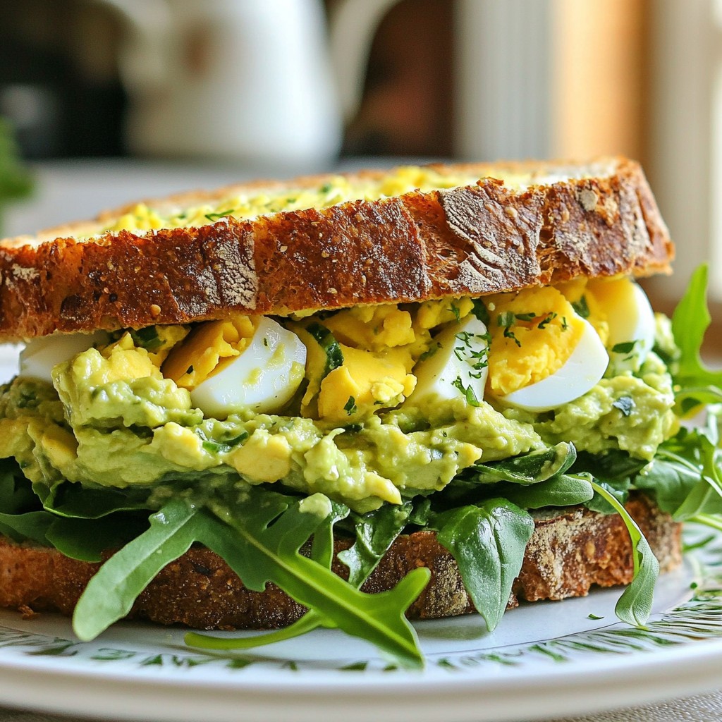 Zesty Fast Cooking Avocado & Egg Salad Sandwich