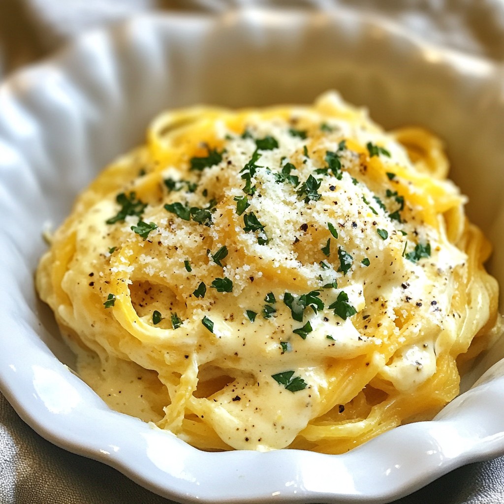 Spaghetti Squash Alfredo Creamy and Simple Recipe