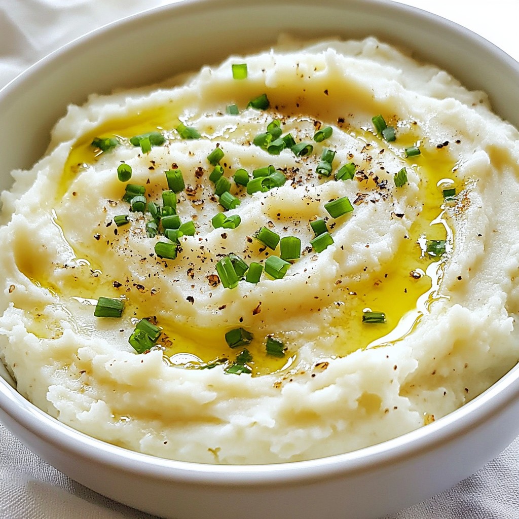 Creamy Garlic Mashed Cauliflower Flavorful Side Dish