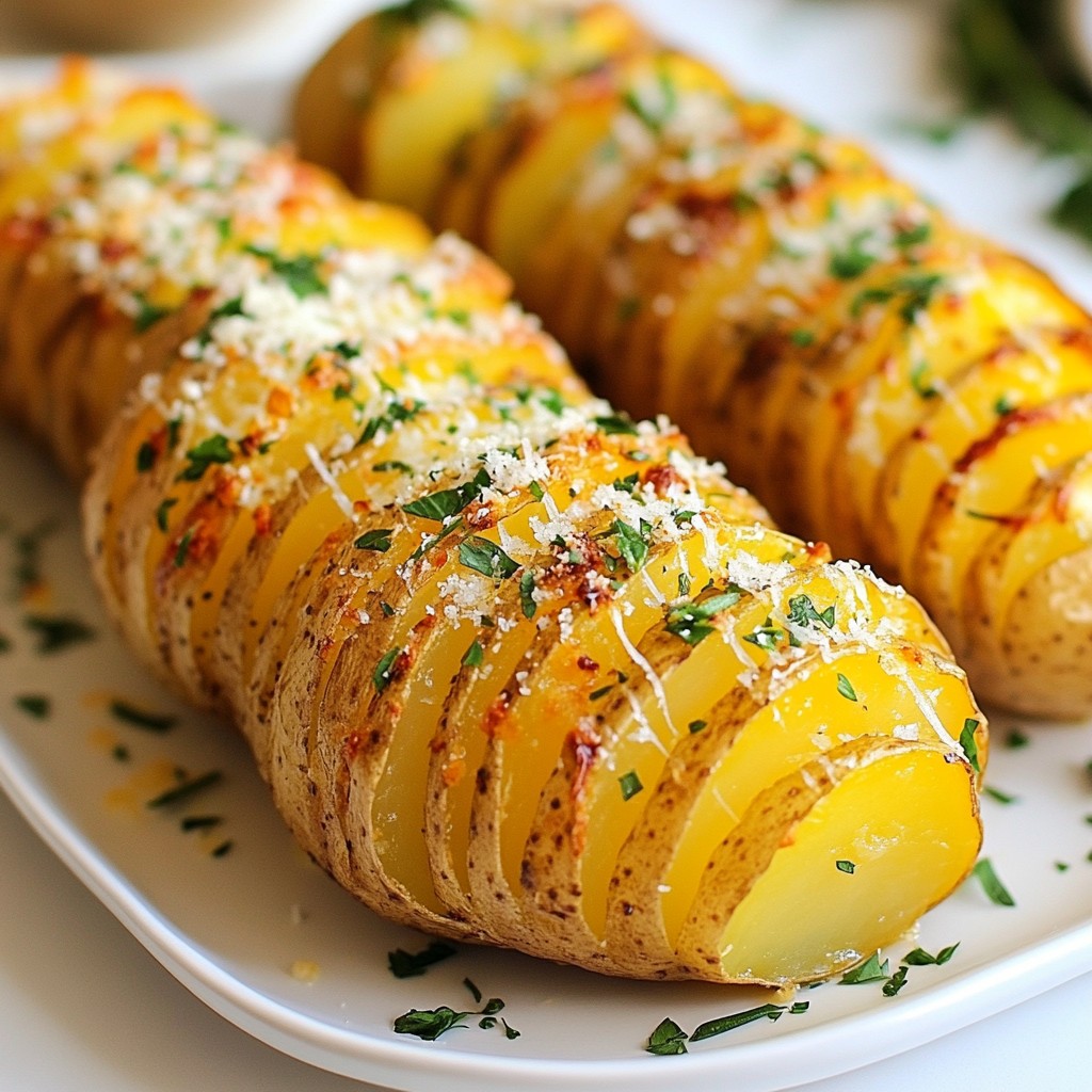 Garlic Butter Hasselback Potatoes Tasty and Simple Dish