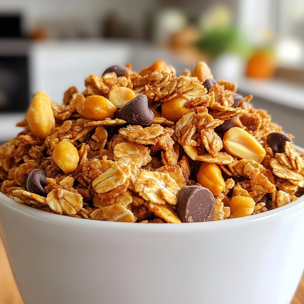 Peanut Butter Chocolate Chip Granola Energizing Snack