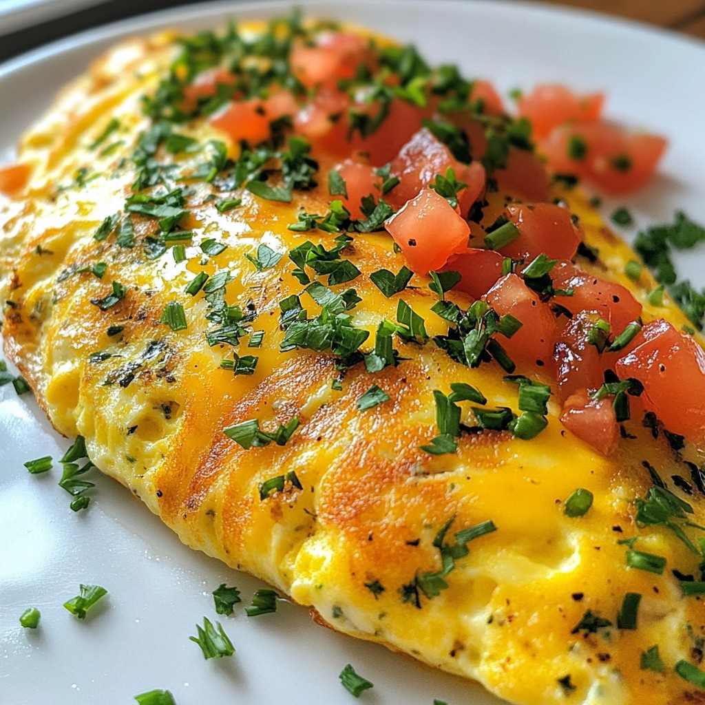 Fluffy 15-Minute Meals Cheese & Herb Omelette Recipe