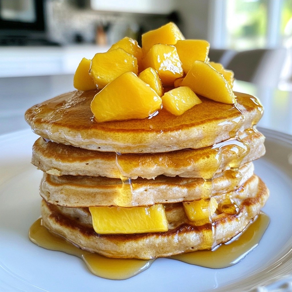 Fluffy Rapid Meals Peach Yogurt Pancakes Recipe