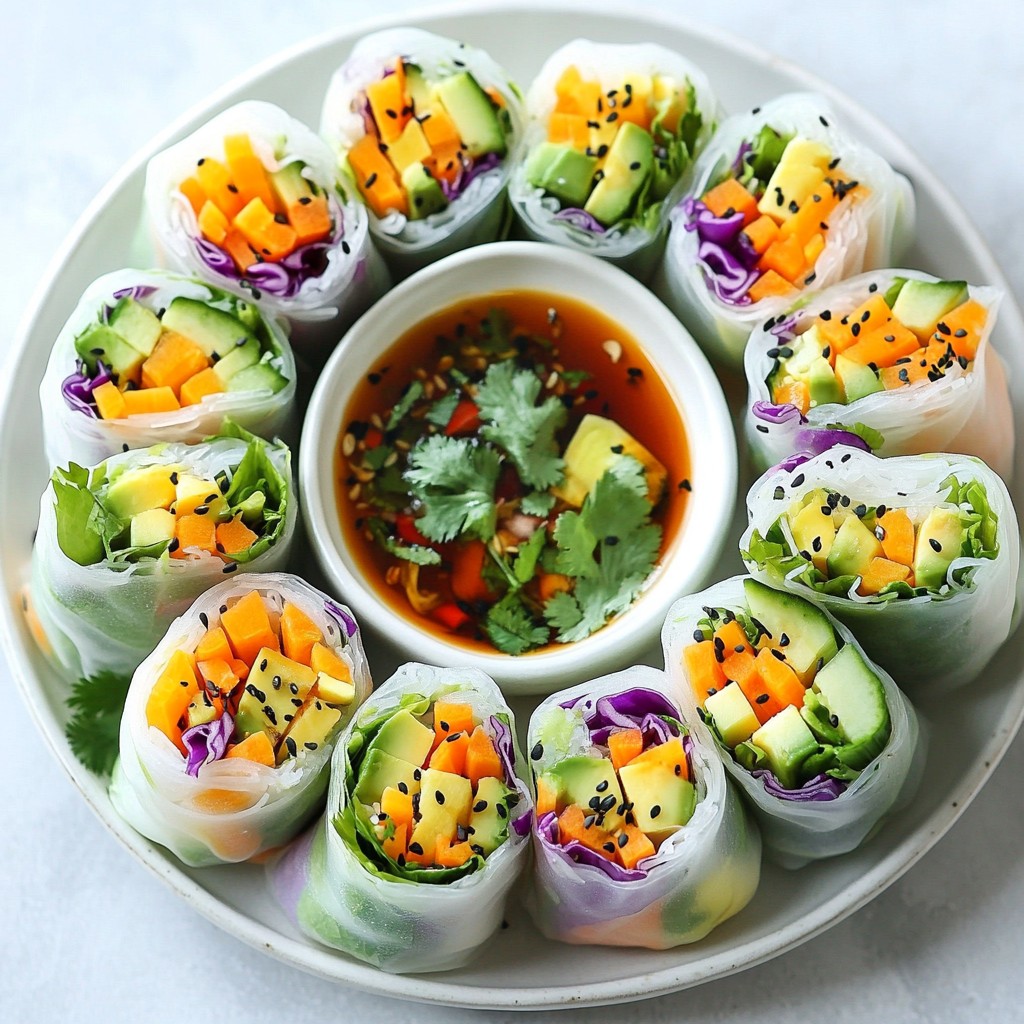 Rainbow Veggie Spring Rolls Fresh and Colorful Delight