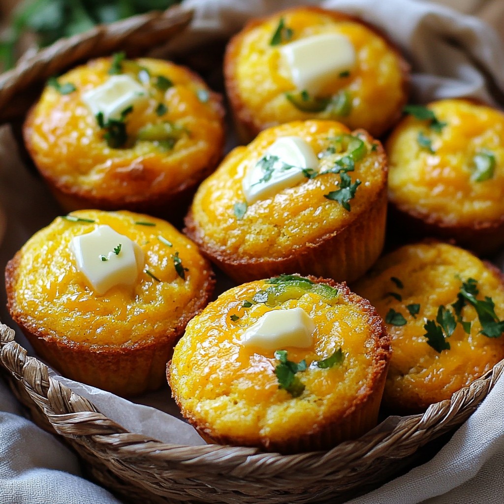 Cheddar Jalapeño Cornbread Muffins Savory and Soft