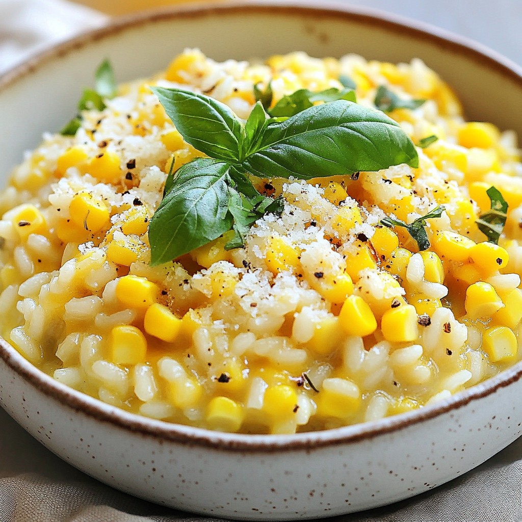 Sweet Corn Risotto Cozy and Creamy Comfort Dish