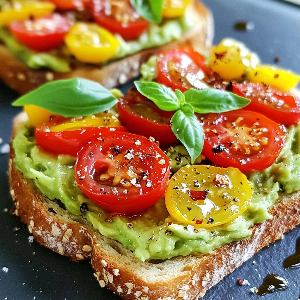 Easy Meals Avocado Toast with Cherry Tomatoes Delight
