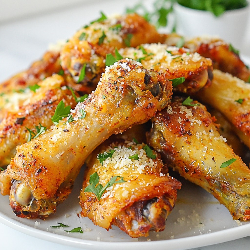 Garlic Parmesan Air Fryer Wings Crispy and Flavorful