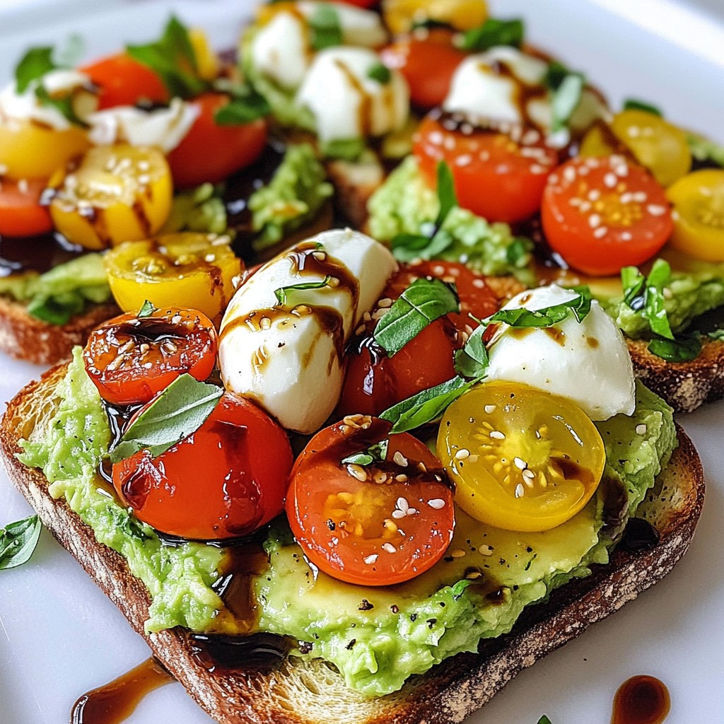 Easy Meals Caprese Avocado Toast Delightful Recipe