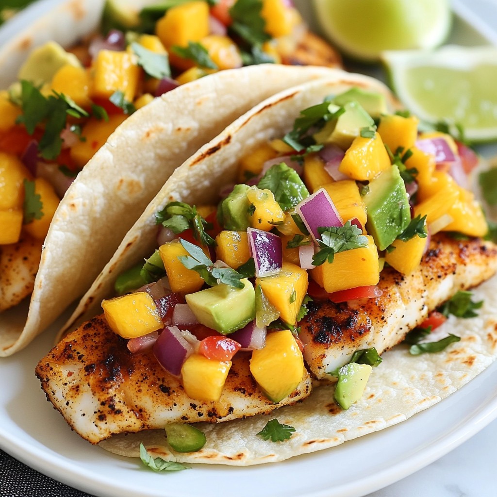 Blackened Fish Tacos with Mango Salsa Delight