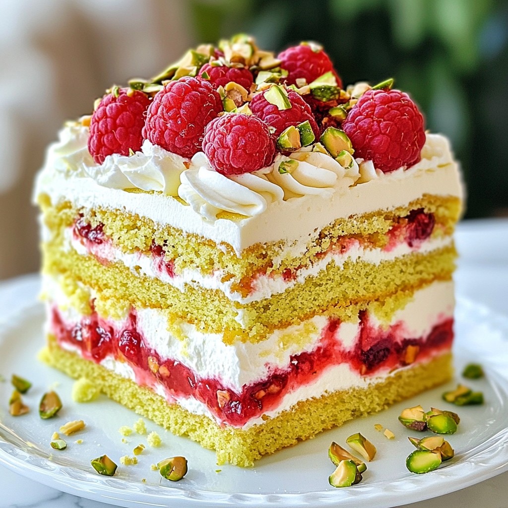 Pistachio Raspberry Layer Cake Delightful and Tasty Treat