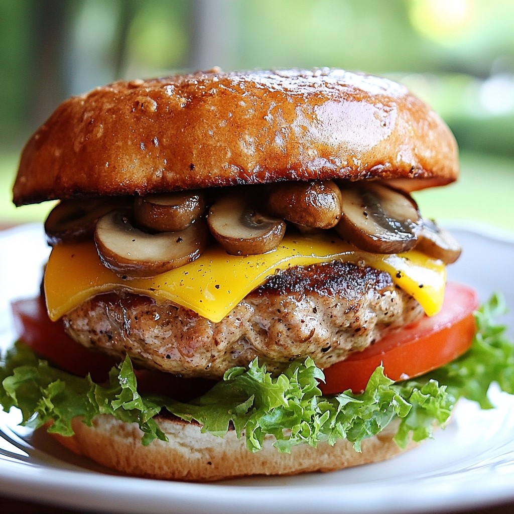 Mouthwatering Mushroom Swiss Turkey Burgers Recipe