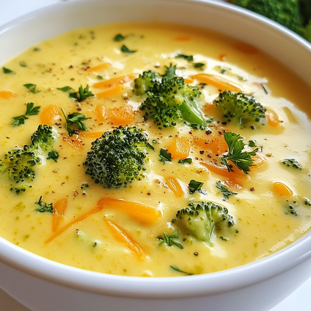 Broccoli Cheddar Soup Rich and Creamy Comfort Food