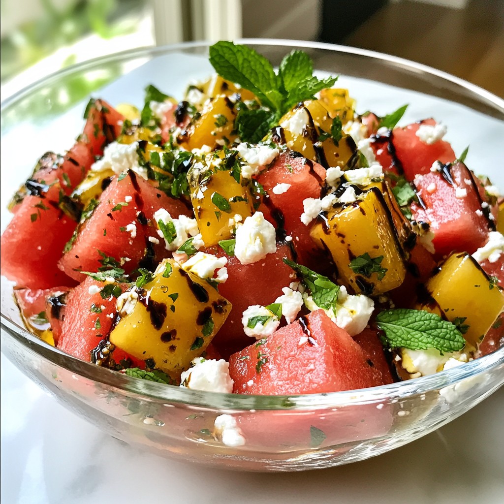 Watermelon Feta Mint Salad Fresh and Flavorful Mix