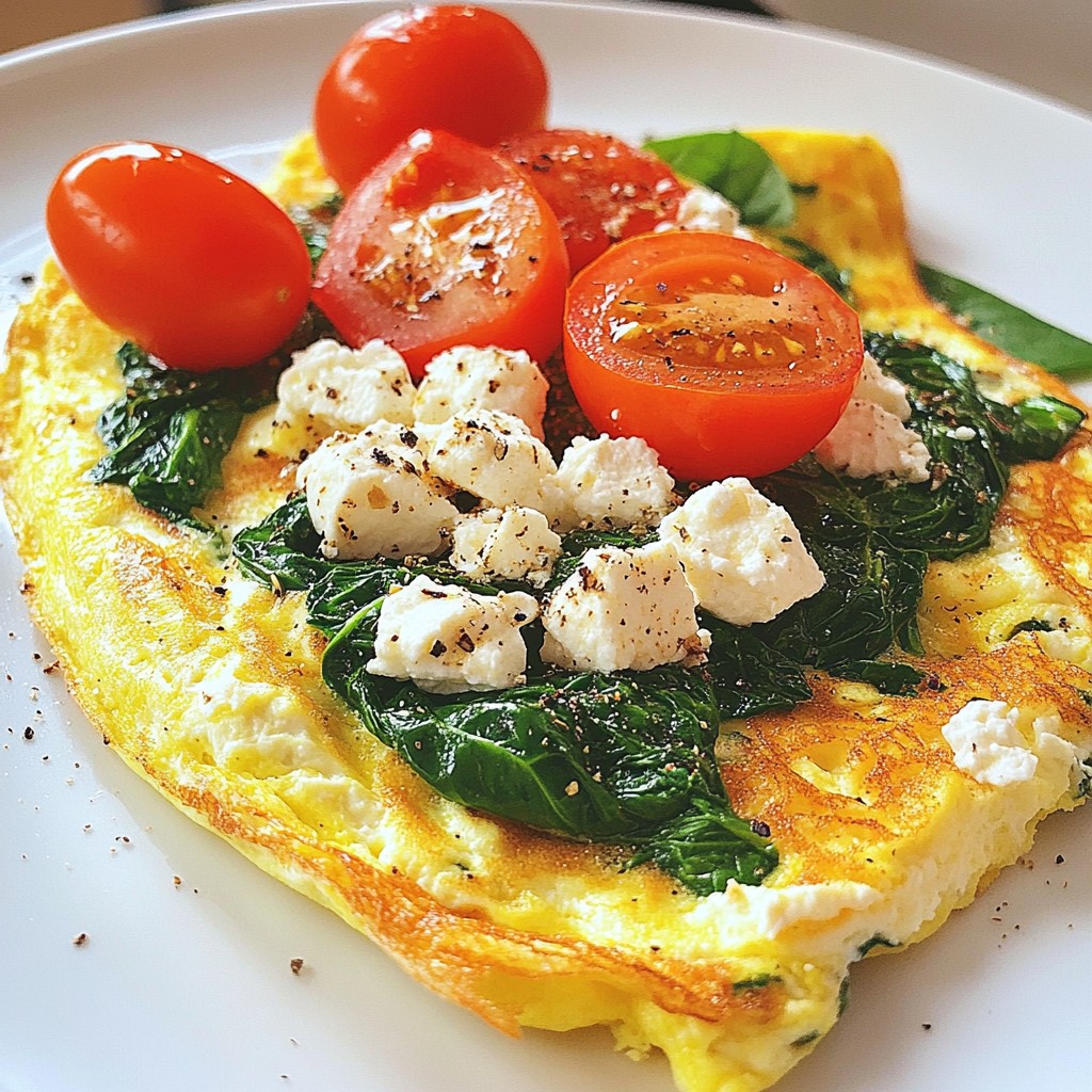 Fluffy Rapid Meals Spinach & Feta Omelette Delight