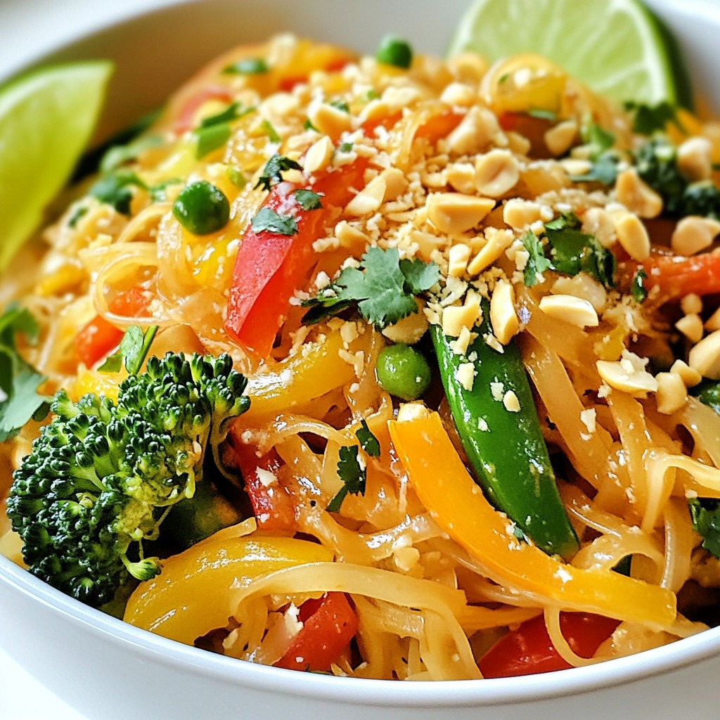 Vegetable Pad Thai Stir Fry Tasty and Colorful Meal
