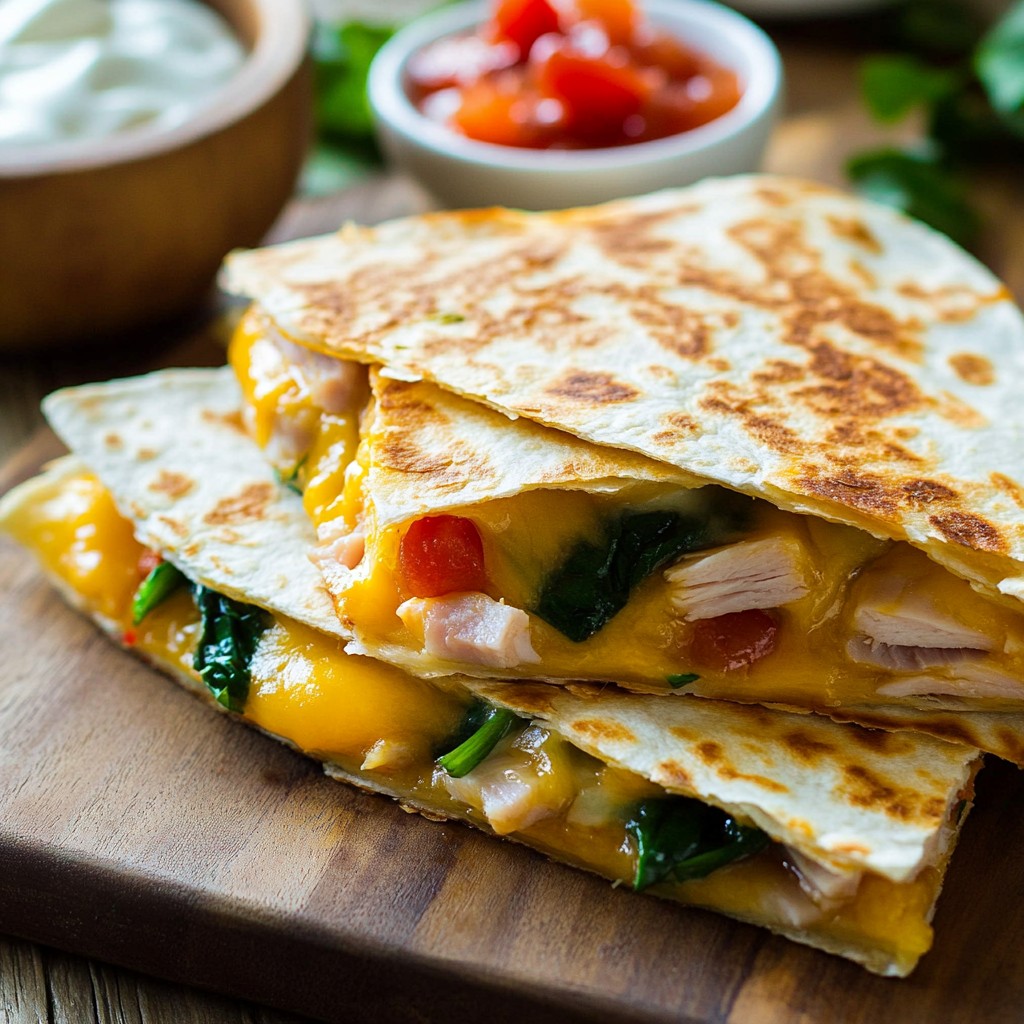 Zesty Fast Cooking Turkey Ham & Cheese Quesadilla