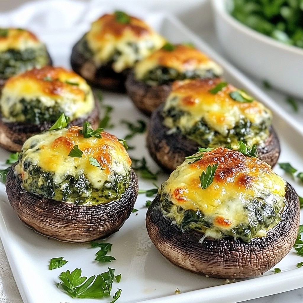 Cheesy Spinach Stuffed Mushrooms Delightful Appetizer