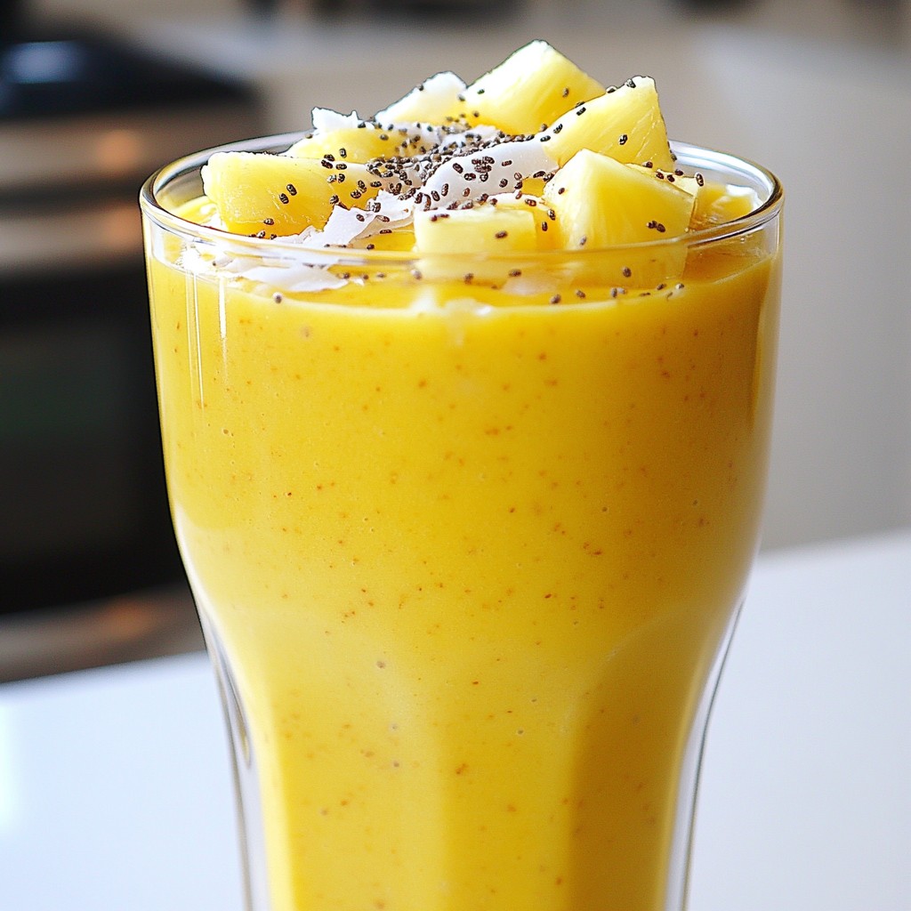 Pineapple Coconut Smoothie Refreshing and Creamy Drink