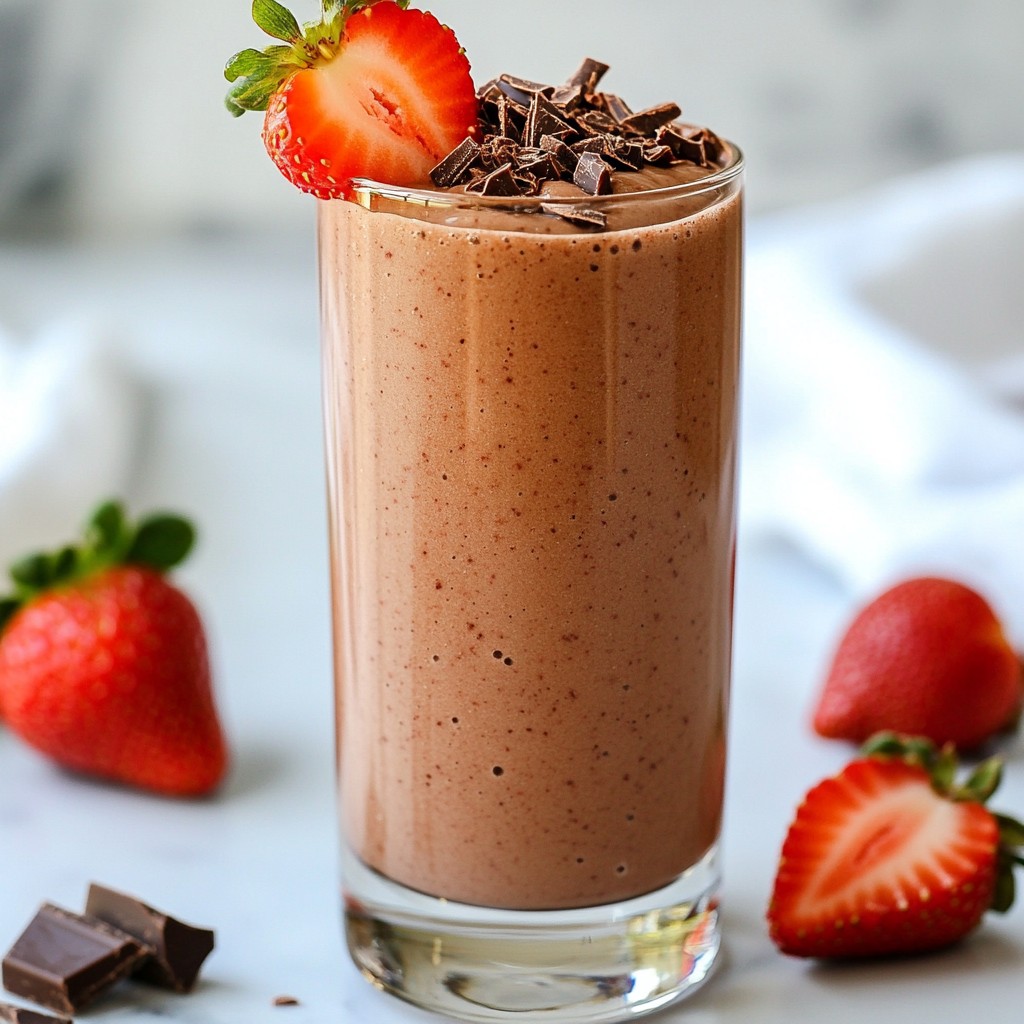Chocolate Covered Strawberry Smoothie Delightful Treat