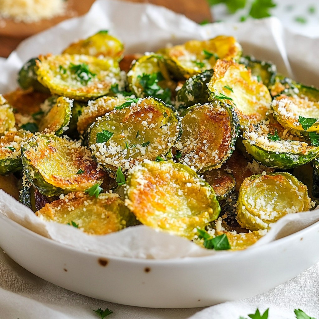 Garlic Parmesan Brussels Sprout Chips Crispy Snack Treat