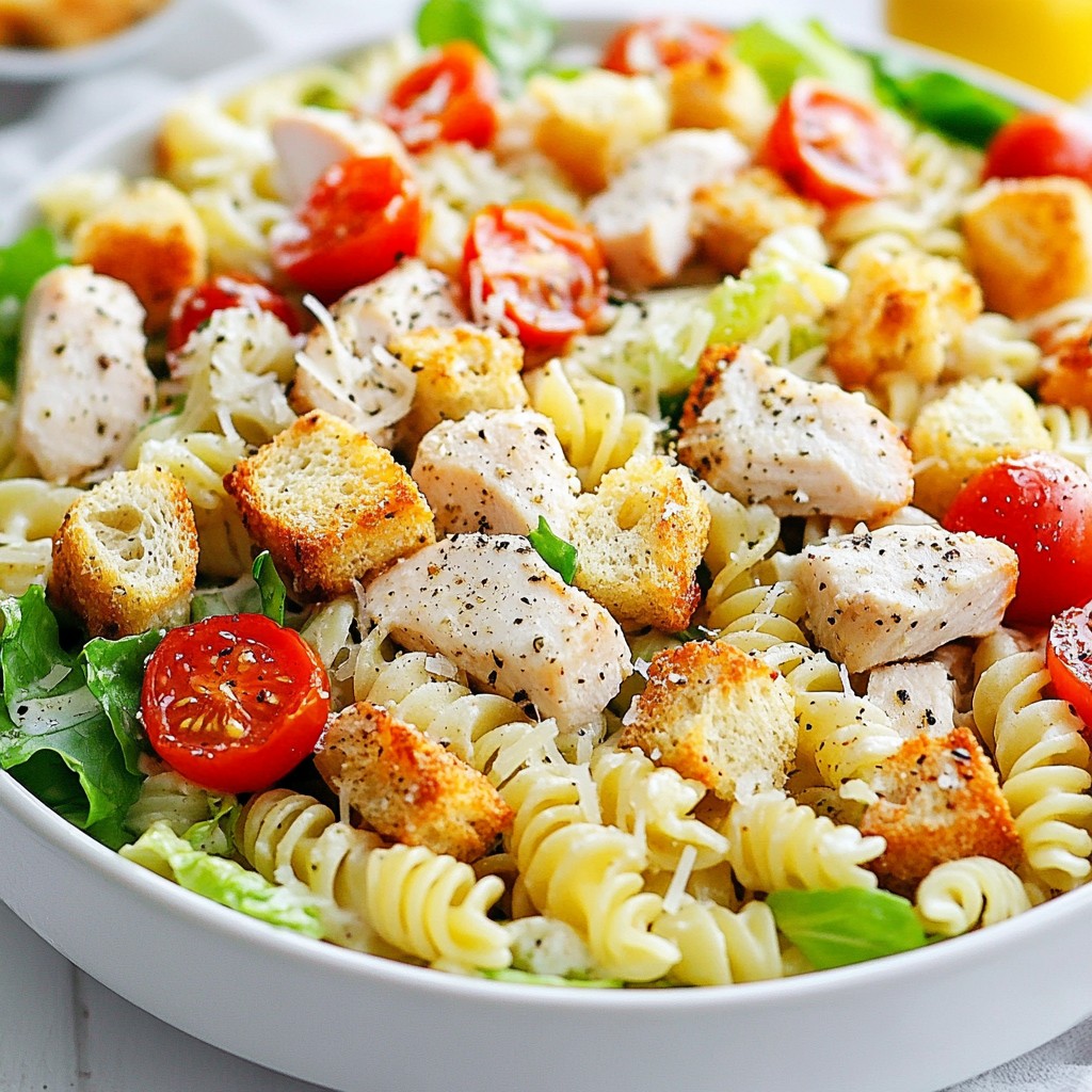 Savory Chicken Caesar Pasta Salad Easy and Quick Recipe