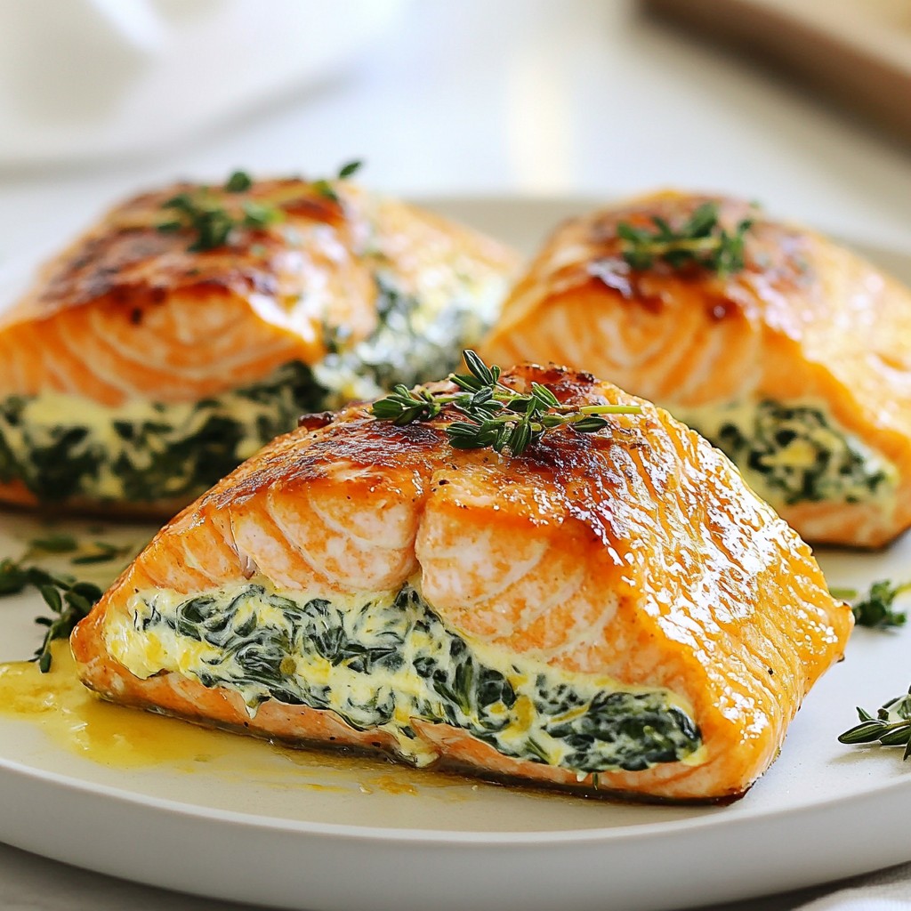 Creamy Spinach Stuffed Salmon Savory Delight Recipe