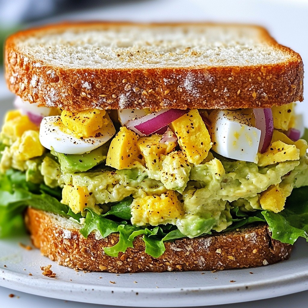 Zesty Fast Cooking Avocado & Egg Salad Sandwich