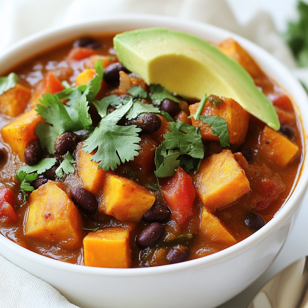 Savory Sweet Potato Black Bean Chili Comfort Food Delight
