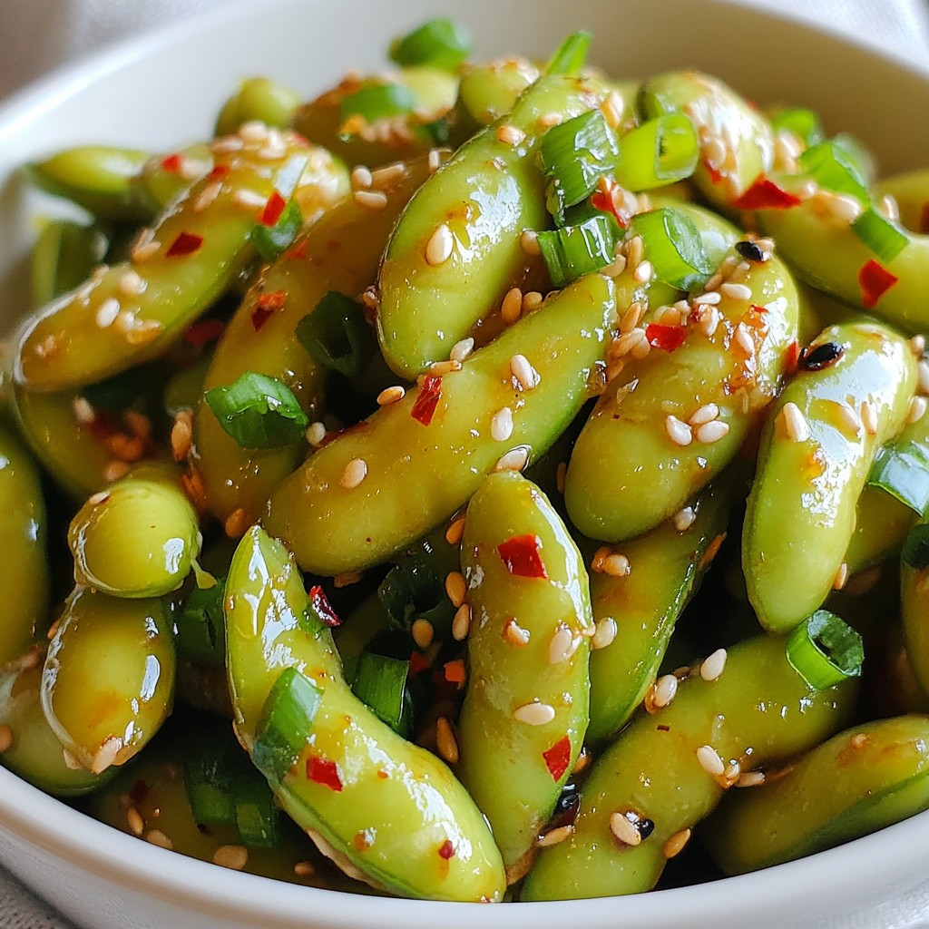 Spicy Garlic Edamame Savory and Flavorful Snack