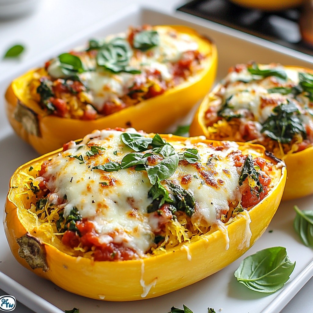 Spaghetti Squash Lasagna Boats One-Pan Delight
